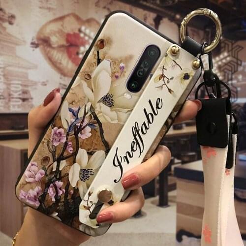 New Arrival Lanyard Phone Case For Xiaomi Redmi K30/Poco X2/K30i Wrist Strap Kickstand Shockproof