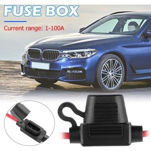 PVC 32V 20A Waterproof Mini In-Line Inline Car Automotive Blade Fuse Holder 0.5ft 18AWG Red Wire Car Accessories