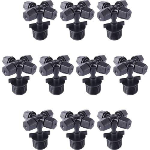 Misting Spray Nozzle Garden Sprinklers Sprayer G1/2in Male Thread Crosses Irrigation Agricultural Watering 20Pcs