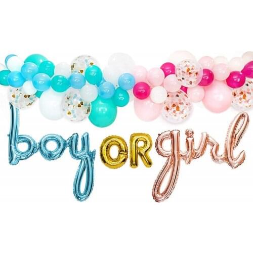 Gender Reveal Boy or Girl Balloons Garland kit 5" 12" Pink Blue Latex Confetti Balloon Baby Shower Party Decoration Balloon Arch