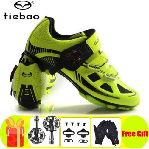 Tiebao Mountain Bike Cycling Shoes Sneakers Bicicleta Self-locking Breathable SPD Pedals Superstar Original Bicycle Shoes