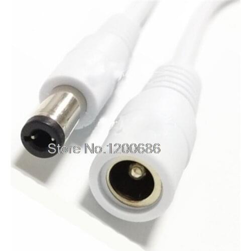 0.75MM2 power cord wire harness 18AWG White power extension wire harness DC5.5 * 2.5 male to female connector