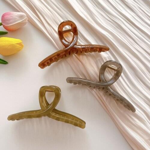 Jelly Color Hair Claw Clip Transparent Hollow Out Cross Hairpins Girls Hair Accessories Women Geometric Barrettes Hair Crab 2021