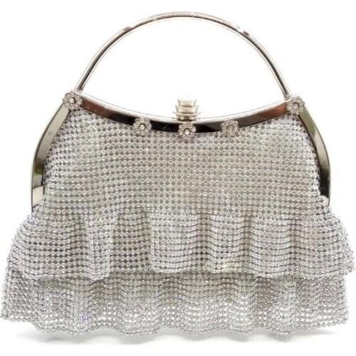Women Beading Handbag Shiny Rhinestone Clutches Evening Bags Luxury Handbags Women Bags Designer 2019 Wedding Party Small Purses