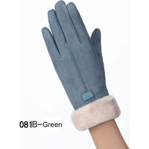 2019 Winter Womens Warm Fleece Gloves Female Fashion Suede Fleece Gloves Mittens for Women Touch Screen Gloves Dropshipping