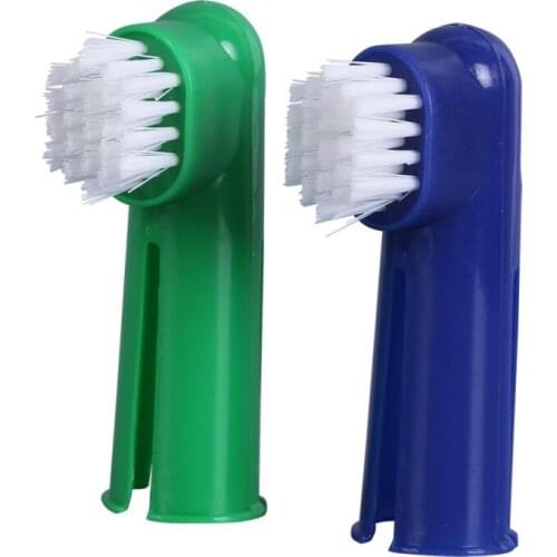 Pet Toothpaste Toothbrush Set Double-headed Toothbrush Soft Comfortable and Durable Cleaning Teeth Pet Supplies Random Color