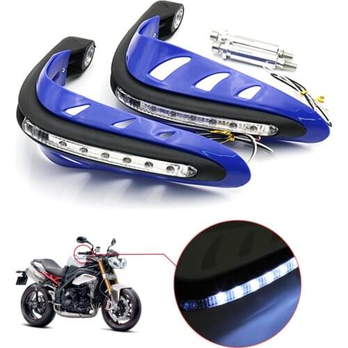 1 Pair Motorcycle Handguards Motocross Hand Guards Universal for ATV Dirt Bike Black White Colors Optional 12V Universal