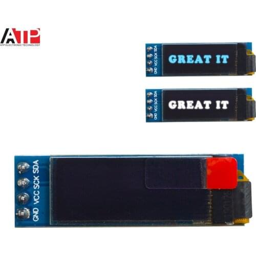 1PCS Great IT 0.91 inch OLED module 0.91" white blue OLED 128X32 OLED LCD LED Display module 0.91" IIC Communicate