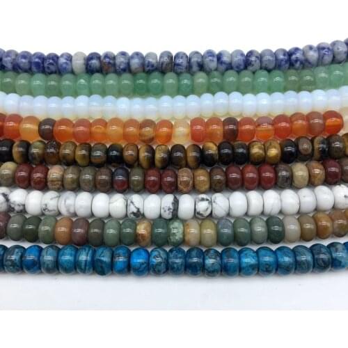 12 Colors BEADZTALK Colorful Stone Beads 5X8 mm Rondelle Wheel Abacus Bead Howlite Onyx Carnelian