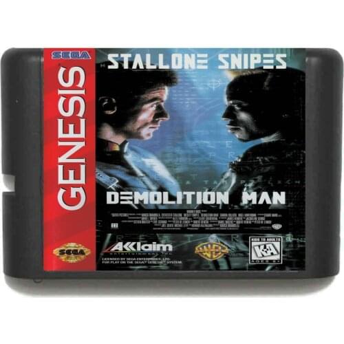 Demolition Man 16 bit MD Game Card For Sega Mega Drive For Genesis
