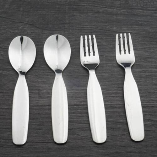 2 Pcs/set Children Tableware Dinner Soup Spoon Salad Fork Dinnerware Set Stainless Steel Spoon And Fork Set