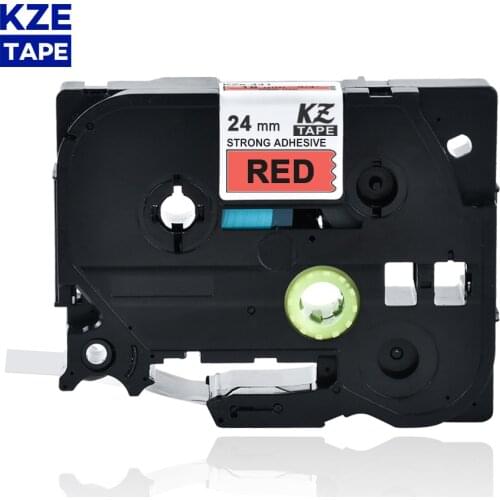 24mm TzeS451 Black on Red Laminated Label Tape strong adhesive label tapes Tze-S451 Tze S451 tze s451 tze-s451 for P-touch PT