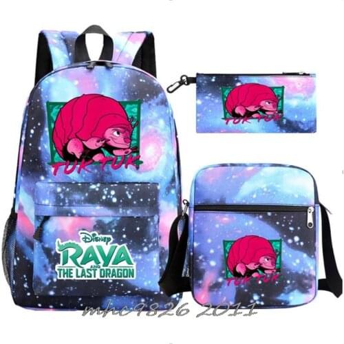 Raya and The Last Dragon Students Back to School 3pcs / set School Bags Teenagers Students Laptop Backpack Casual Travel Bags