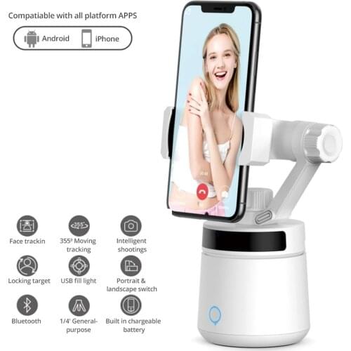 360°All-round Automatic Tracking Smart Gimbal for iPhone 12S/12 Pro Max /11 Samsung Xiaomi mi Face Tracking Selfie Stick
