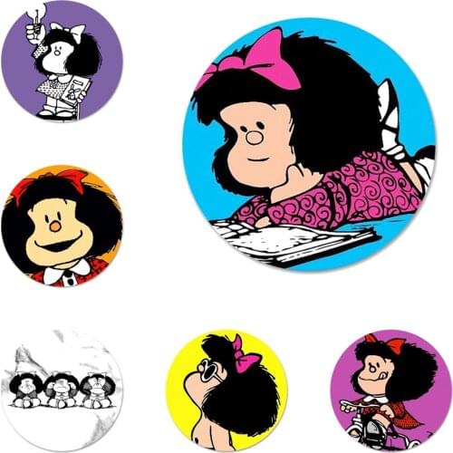 58mm Mafalda cartoon Patterns Icons Pins Badge Decoration Brooches Metal Badges For Clothes Backpack Decoration