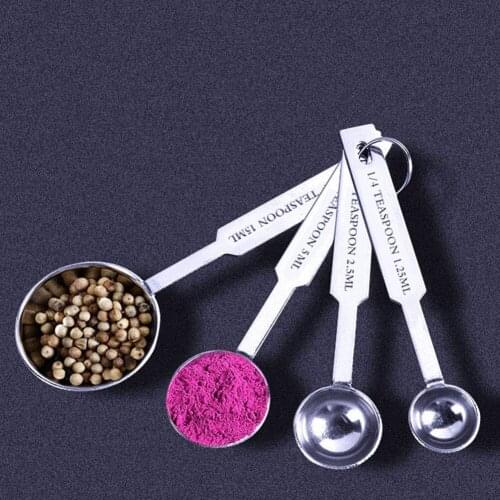 6 Pcs/set Stainless Steel Measuring Spoons With Scale Kitchen Tableware Spoons Stackable Cooking Kitchen Gadgets Tools