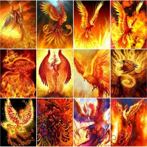 DIY Diamond Painting Cross Stitch Fire Phoenix Animal Handicrafts Diamond Embroidery Sale Rhinestones Home Decor Christmas Gift