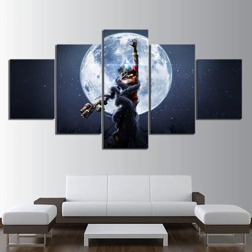Canvas Art Prints Poster Wall Modular Pictures 5 Pieces Prey Mooncrash Game Spray Painting Bedroom Modern Home obrazy plakat