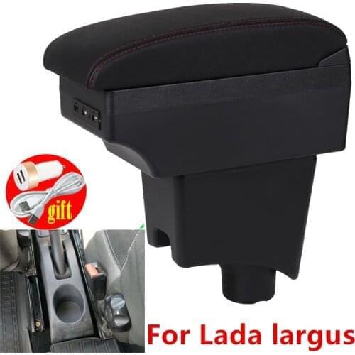 For Lada largus accessories car armrest leather arm rest USB storage box center console interior parts decoration auto