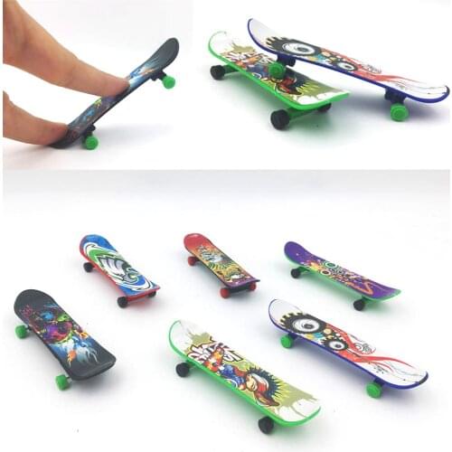 Besegad 10PCS Plastic Mini Finger Skateboards Fingerboard Toys for Kids Children Cirthday Christmas Party Gift Random Style