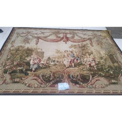 Free Shipping 236X186CM 100% Woolen Aubusson Tapestry Home decoration carpet hand Woven tapestry