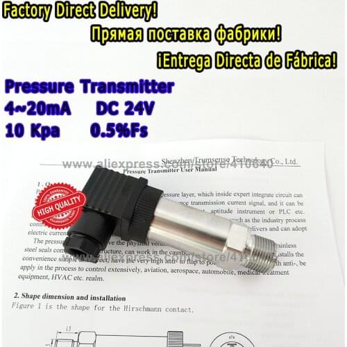 Constant Pressure Water Supply Pressure Transmitter Diffuse Silicon 4 20mA 10KPA M20x1.5 Pressure Connection Accept Your Range