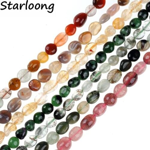 Natural Irregular GREEN PHANTOM CRYSTAL Quartz agates carnelian Gravel Loose stone beads 8*10mm DIY Jewelry Making Bracelets