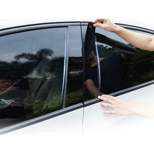 For Honda CRV CR-V 2007 2008 2009 2010 2011 Accessories 6pcs Glossy PC Window Pillar Post Sticker Trim Cover