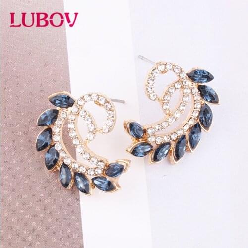 2020 Hot Valentines Gift Jewelry Heart Shape Crystal Pendant Piercing Earrings Love Statement Stud Earrings for Girlfriend