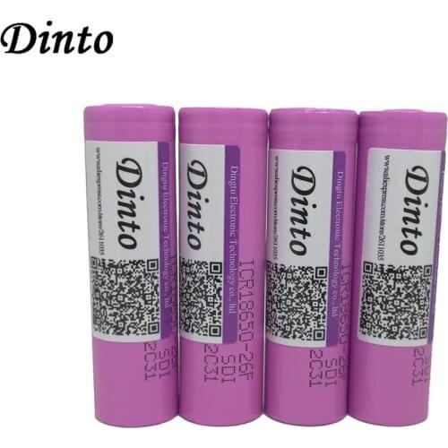 Dinto 10pcs/lot 3.7V 2600mAh for Samsung ICR18650 26F Li-ion Rechargeable Battery for Powerbank LED Flashlight Laser Pen