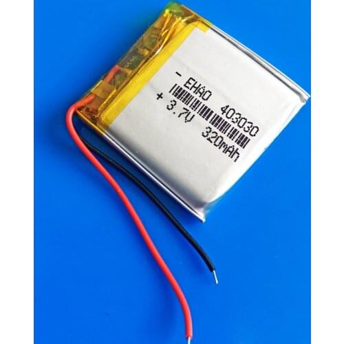3.7V 320mAh lipo polymer lithium rechargeable battery 403030 for MP3 MP4 GPS DVD bluetooth recorder headset e-book camera