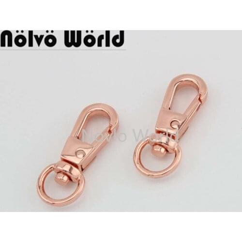 Nolvo World 5-20-100pcs 6 colors 31*8.7mm 3/8" rose gold metal bags strap buckles lobster clasp carabiner bag chain snap hook
