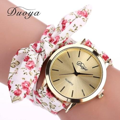 Fashion Womens Flower Star Bow Wristwatch Scarf Band Party Casual Watch relogio feminino Montre Femme Women Gift 328