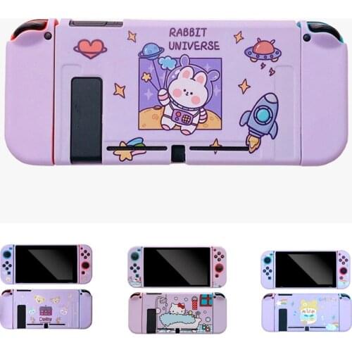 Soft Cute Cartoon Purple Protective Case For Nintendo Switch Accessories Cover Shell For NintendSwitch Duck Rabbit Cat Princess