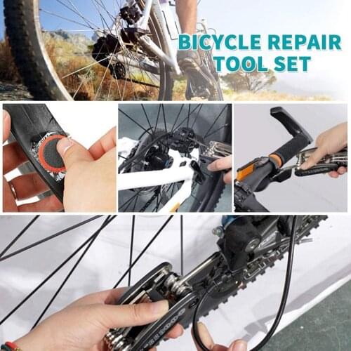 1 Set Bike Repair Tool Kits Multifunction 16 in 1 Screwdriver Bicycle Mechanic Fix Tools Set Bag with Tire Patch Levers