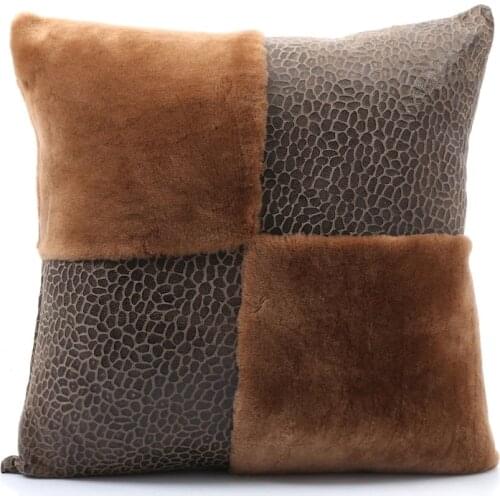 Genuine lamb fur, comfortable and soft square pillow hotel home living room bedroom sofa decorative ornament pillow