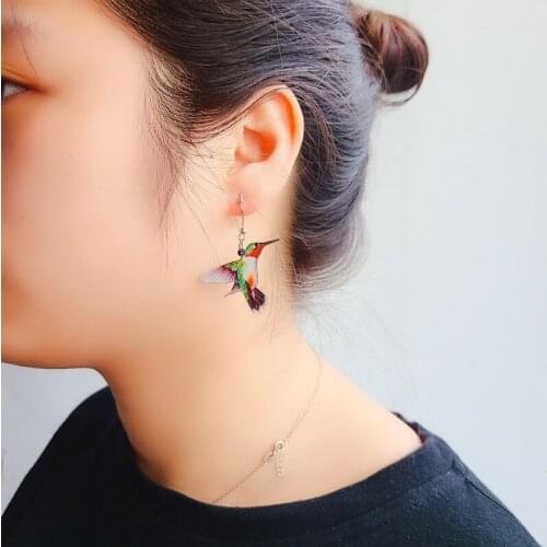 Novelty Earrings Korea Earrings Quirky Jewelry Hummingbird Pigeon Eagle Owl Parrot Earrings Bird Jewelry