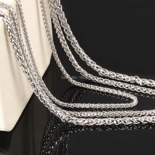 Wholesale 5 Meters 3mm wide Stainless Steel Fashion Wheat Braid Link Chain Jewelry Finding /Marking Chain DIY