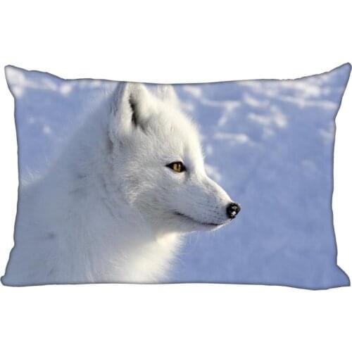 Hot Sale Arctic fox Pillowcase Custom Home textile Zipper Pillowcase Pillow Cover Size 45*35cm (one side) Print
