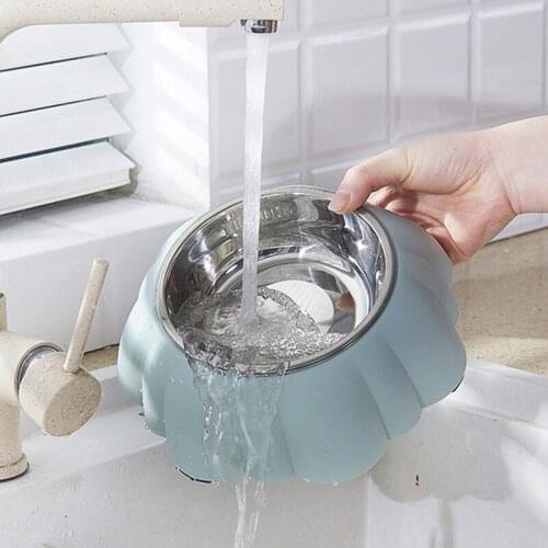 Pet Dog Cat Bowl Pumpkin type Stainless Steel Pets Drinking Feeding Bowls Thick Non-slip Environmentally Safe Non-toxic Durable