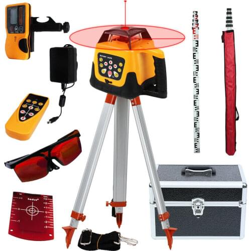 Honhill Self-leveling Rotary Laser Level 360 degree 500m +1.65M Laser Level Tripod+5M Measuring stick Red Beam
