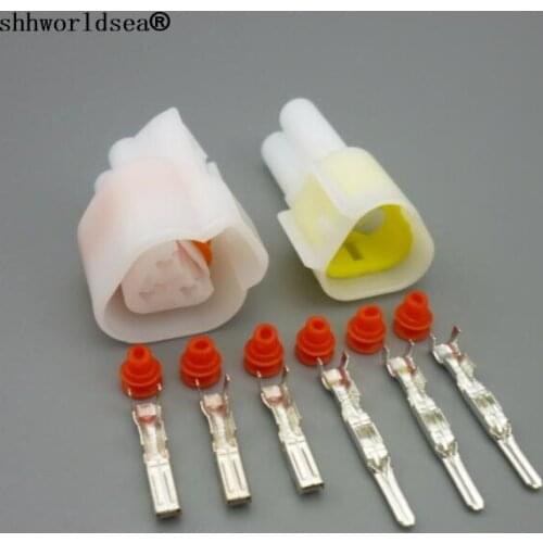 Shhworldsea 4/10/50/100set 3 Pin/way 2.3mm Auto Car Waterproof Electrical connector plug,refit connector for car Motorcycle ect