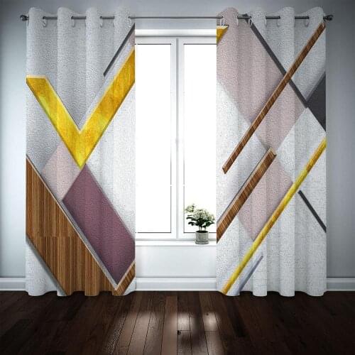 European style curtains custom window curtain Abstract geometry Living room bedroom kitchen window curtain 2020 decoration
