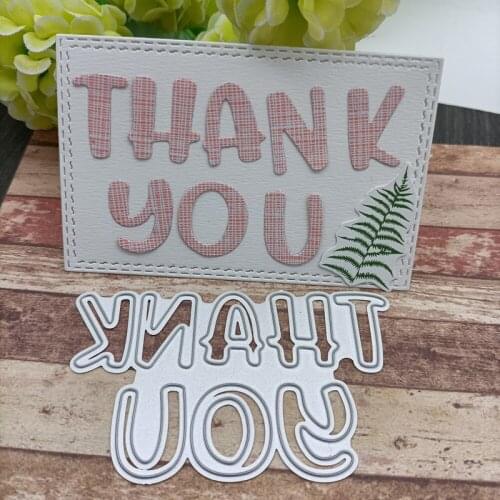 Thank You English Words Metal Cutting Dies for DIY Scrapbooking Photo Album Decorative Embossing Paper Card Crafts Die Cut