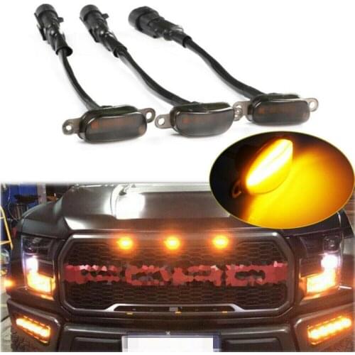 LED Front Grille Light Warning Light Emergency Light Disc Safety Flashing Light Highlight Avoid Raptor Pedestrians