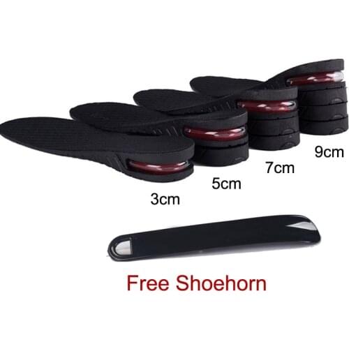 Men and Women Taller 3CM 5CM 7CM 9CM Height Increasing Air Cushion Invisible Shoe Pads Lift Insoles Hidden Heel Inserts