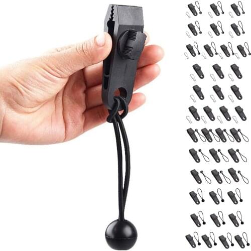 10x Durable Tarp Clips, Lock Grip Tent Clips Clamps Bungee Ball Cords Carabiner for Fixing Tarps, Awnings, Tarpaulin