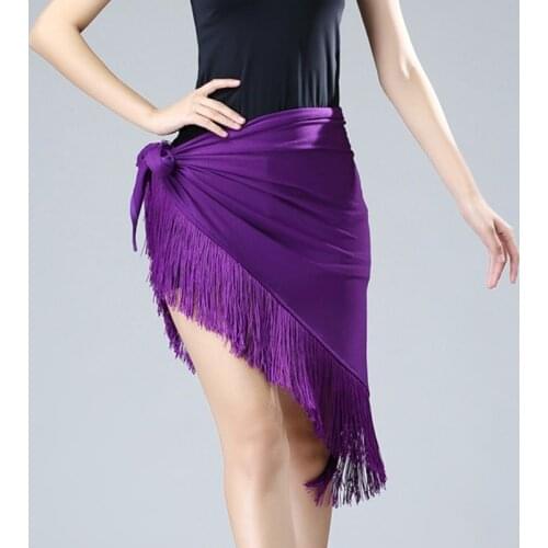 Womens Latin Fringe Ballroom Dance Tango Rumba Tassel Hip Wrap Scarf Shawl Skate Skirt Dancewear Cha Cha 903-B279