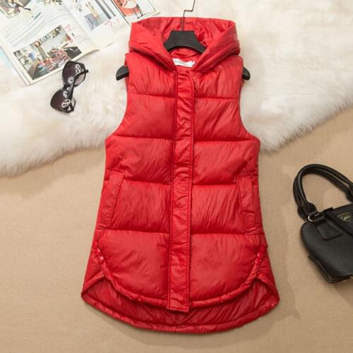 Cotton Vest Women Autumn And Winter 2021 New Casual Loose Mid-Length Bright Student Waistcoat Female Sleeveless Jacket