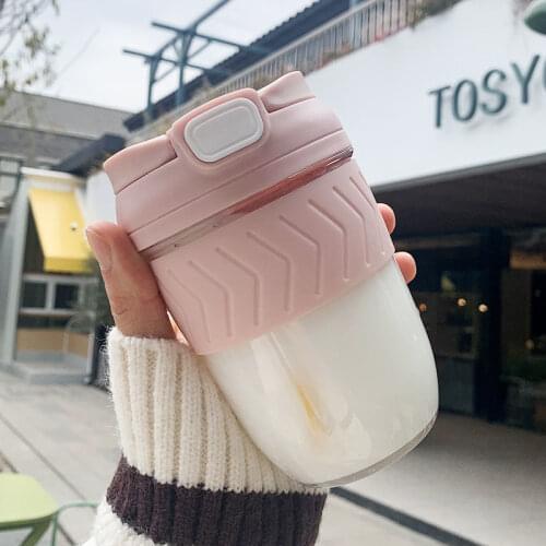 350ml 500ml Hot sale coffee plastic cup double drink student ins wind new trend Korean cute girl cup portable water cup